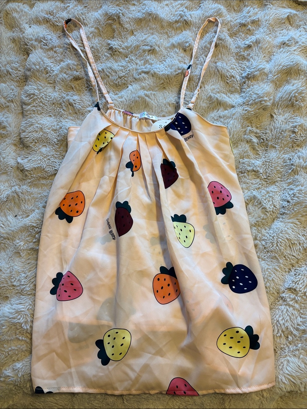 SAM. Kids Bottoms Cream with Navy and Green Berry Print